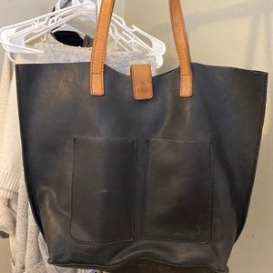 Black Leather Tote Bag